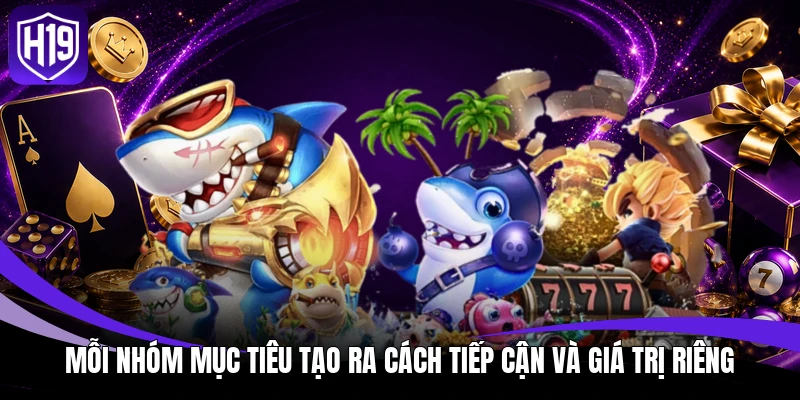 Mỗi nhóm mục tiêu tạo ra cách tiếp cận và giá trị riêng